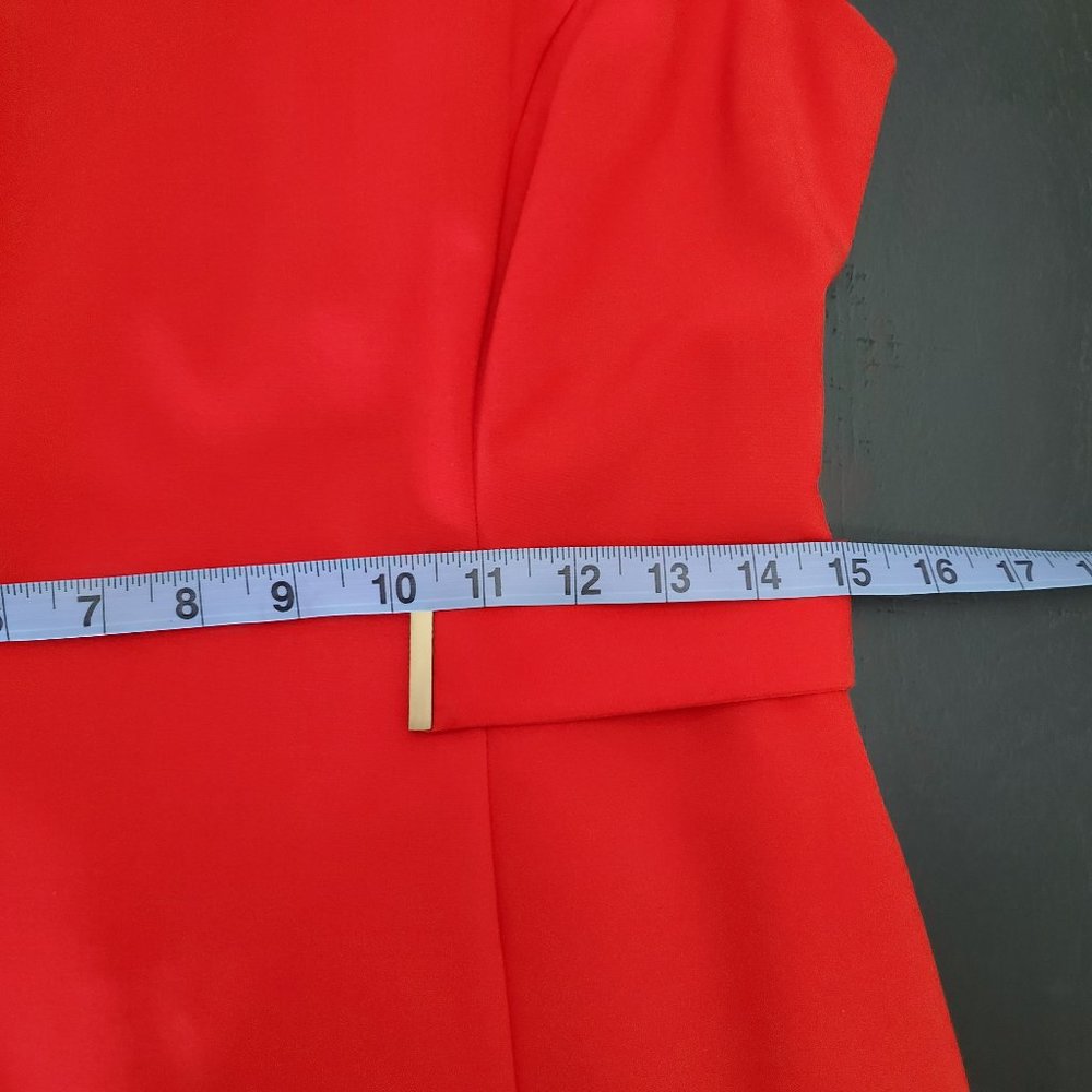 Calvin Klein Blood Orange (Red) Pleated Fully-Lined Dress Size 8 - Picture 10 of 16
